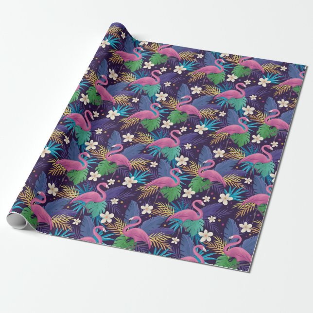 Flamingo Wrapping Paper (Unrolled)