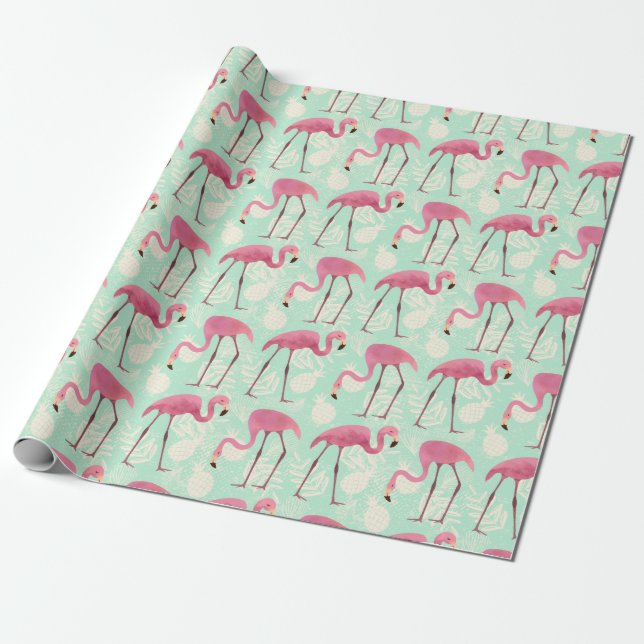 Flamingo Wrapping Paper (Unrolled)