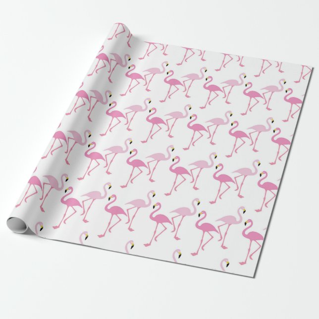 Flamingo Wrapping Paper (Unrolled)