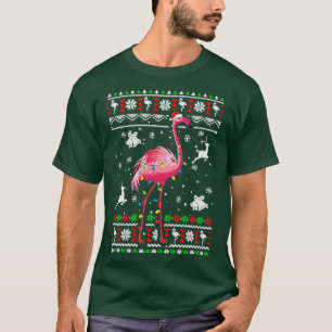 Flamingo Xmas Lights Ugly Christmas Women Teens Gi T-Shirt