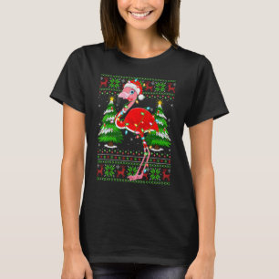 Flamingo Xmas Lights Ugly Santa Flamingo Christma T-Shirt
