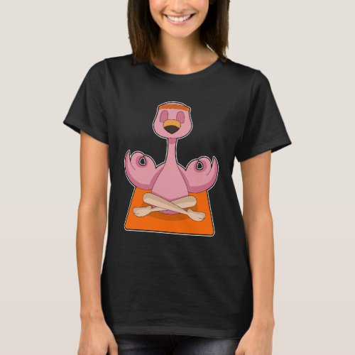 Flamingo Yoga Fitness Meditation T_Shirt