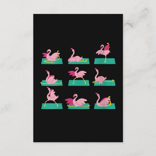 Flamingo Yoga Poses Meditation Workout Exercise Enclosure Card (Front)