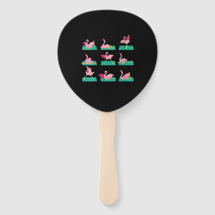 Flamingo Yoga Poses Meditation Workout Exercise Hand Fan