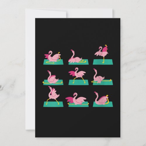Flamingo Yoga Poses Meditation Workout Exercise Holiday Card