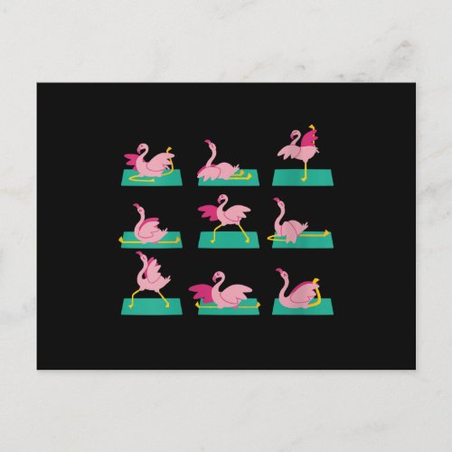 Flamingo Yoga Poses Meditation Workout Exercise Postcard