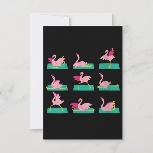 Flamingo Yoga Poses Meditation Workout Exercise Thank You Card