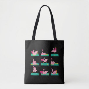 Flamingo Yoga Poses Meditation Workout Exercise Tote Bag