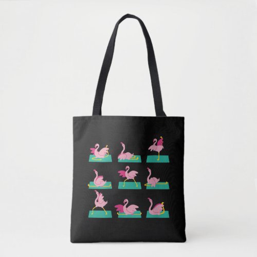 Flamingo Yoga Poses Meditation Workout Exercise Tote Bag