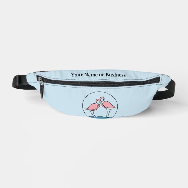 Flamingo Your Business Logo Art Photo Quote Slogan Fanny Pack (Front)