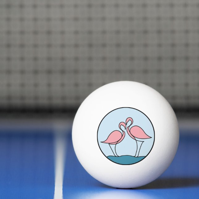 Flamingo Your Business Round Logo Art Custom Photo Ping Pong Ball (Net)