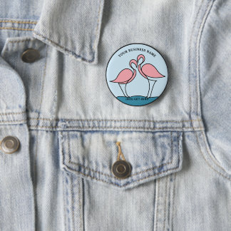Flamingo Your Business Round Logo Art Photo Quote Button