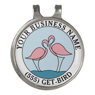 Flamingo Your Business Round Logo Art Photo Quote Golf Hat Clip