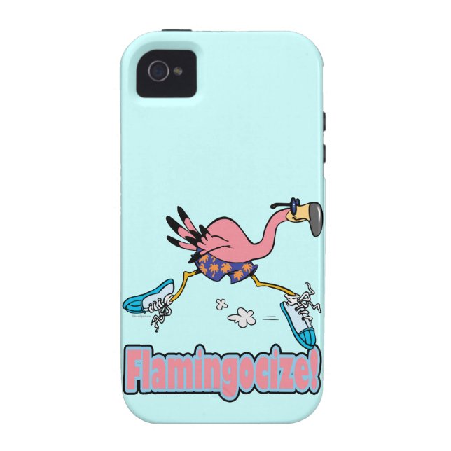 flamingocize jogging flamingo cartoon Case-Mate iPhone case (Back)
