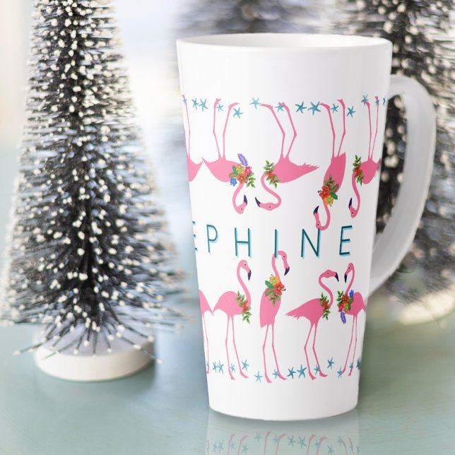 Flamingoes Gathering Tall Latte Mug (Creator Uploaded)