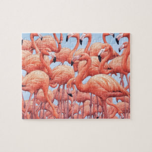Flamingoes, Jigsaw Puzzle, 8 by 10 in, 110 pc Puzzle