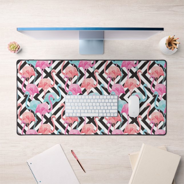 Flamingoes on Bold Design Pattern 2 Desk Mat (Office 1)