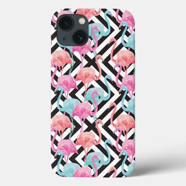 Flamingoes on Bold Design Pattern Case-Mate iPhone Case (Back)