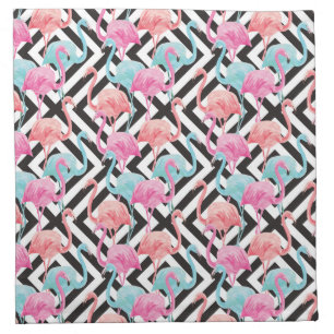 Flamingoes on Bold Design Pattern Cloth Napkin