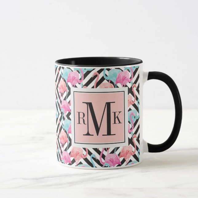 Flamingoes on Bold Design Pattern Mug (Right)