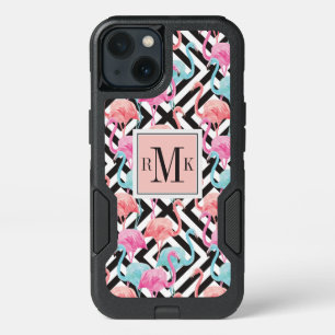 Flamingoes on Bold Design Pattern iPhone 13 Case