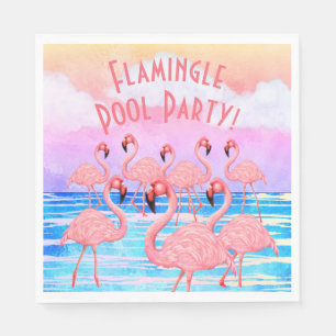 Flamingoes on Parade Napkins