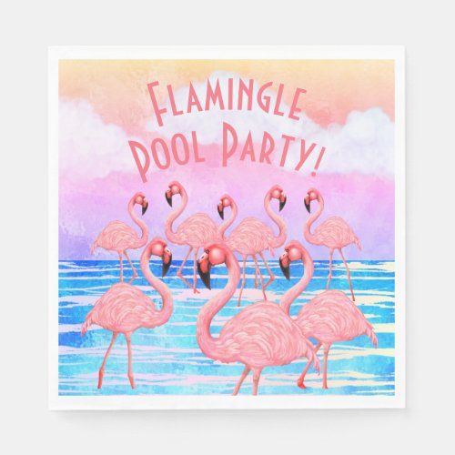 Flamingoes on Parade Napkins