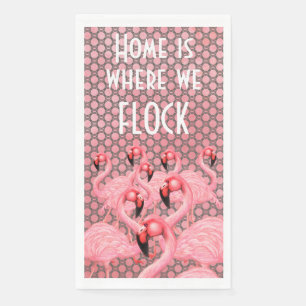 Flamingoes on Parade Paper Guest Towels