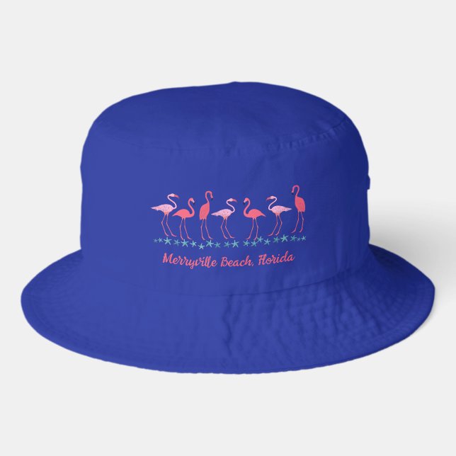Flamingoes Starfish Custom  Bucket Hat (Front)