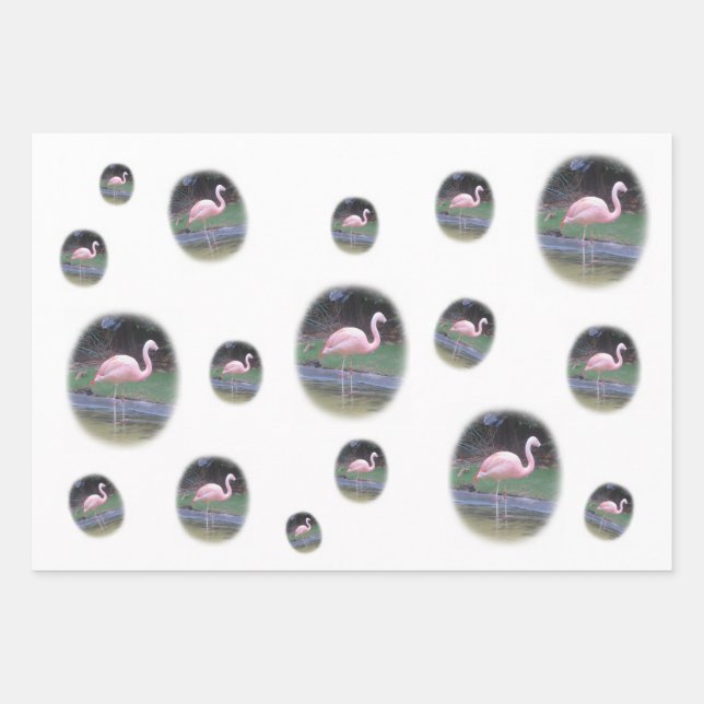 FlamingoFun Wrapping Paper Sheets (Front)