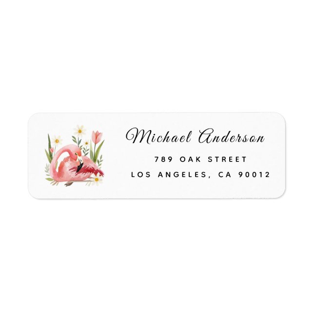 Flamingoo Baby Shower Return Address Label (Front)