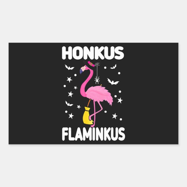 Flamingoo | Honkus Flaminkus Halloween Flamingoo Rectangular Sticker (Front)