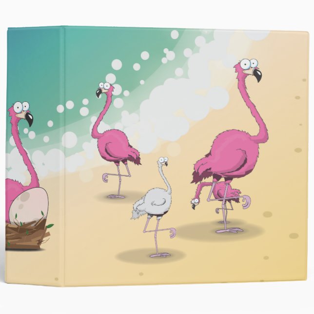 Flamingos 3 Ring Binder (Front/Spine)