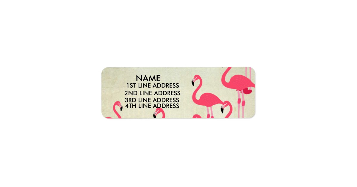 Flamingos Address Labels Personalised