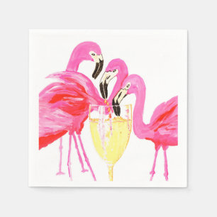 Flamingos and Bubbles Napkins