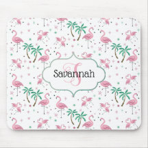 Flamingos and Palm Trees Atomic Style Monogram