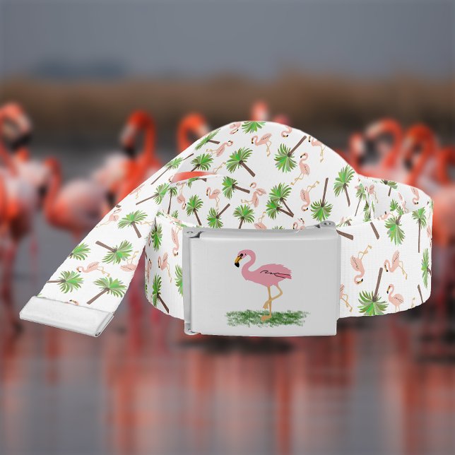 Flamingos And Palm Trees Belt (Creator Uploaded)