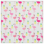Flamingos and Pineapples! Seamless Premium Fabric