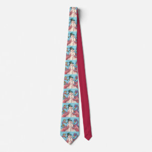 FLAMINGOS AND PINK SNOWMAN, CHRISTMAS HOLIDAY TIE