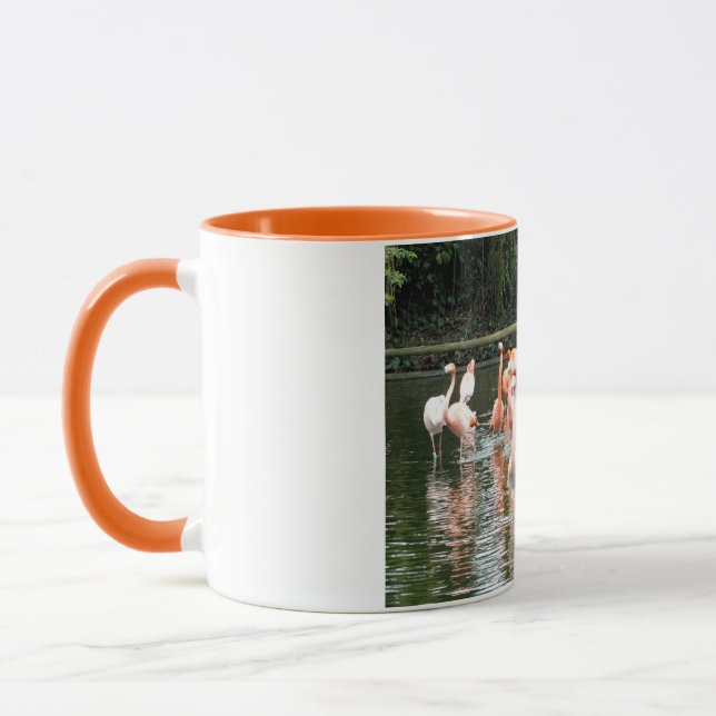 Flamingos and reflections mug (Left)