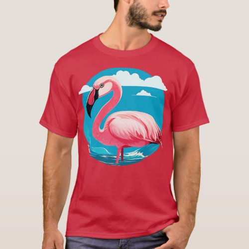 Flamingos and sea pink flamingo for Summer Vibes T_Shirt