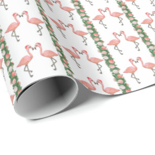 Flamingos and Shells Wrapping Paper
