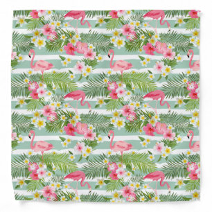 Flamingos And Stripes Bandana