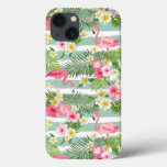 Flamingos And Stripes iPhone 13 Case