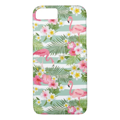 Flamingos And Stripes iPhone 87 Case