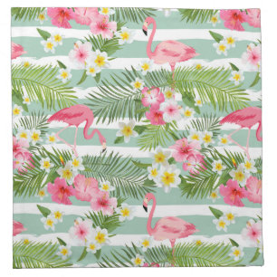 Flamingos And Stripes Napkin