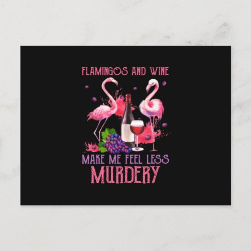 Flamingos And Wine Postcard