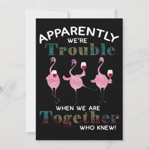 Flamingos   Apparently We're Trouble Flamingos Holiday Card
