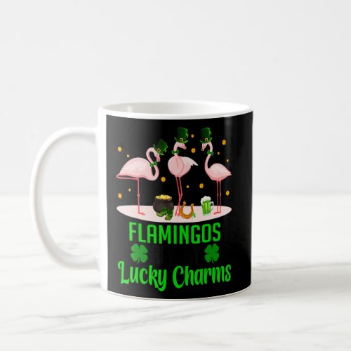 Flamingos Are My Lucki Charm Shamrock Happi St Pat Coffee Mug