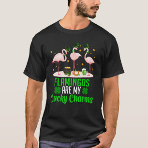 Flamingos Are My Lucki Charm Shamrock Happi St.Pat T-Shirt